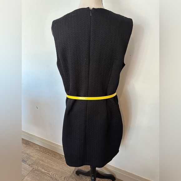 Alfred Sung Size 14 Black Shift Dress Sleeveless Classic Work Office Tweed - Picture 2 of 5